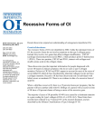 Recessive Forms of OI - Osteogenesis Imperfecta Foundation