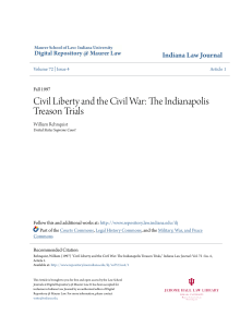 Civil Liberty and the Civil War: The Indianapolis Treason Trials