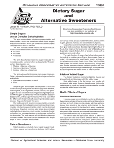 Dietary Sugar and Alternative Sweeteners
