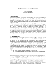 Gradient Data and Gradient Grammars