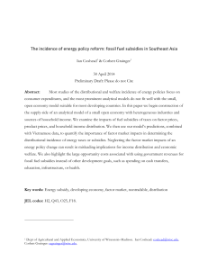 The incidence of energy policy reform: fossil fuel