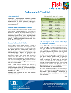 Cadmium in BC Shellfish