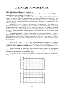 CHAP02 Linear Congruences