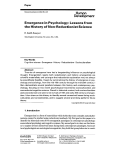 Emergence in Psychology - UNC