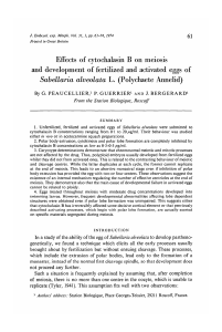 Effects of cytochalasin B on meiosis and development of fertilized