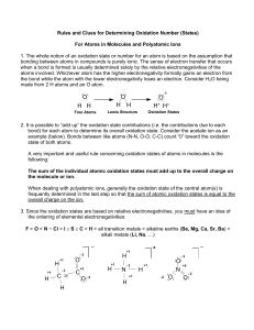 Rules and Clues for Determining Oxidation Number