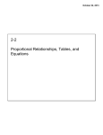 2-2 Proportional Relationships, Tables, and Equations