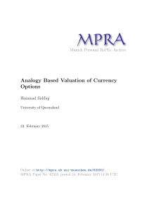 Analogy Based Valuation of Currency Options