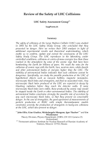 Review of the Safety of LHC Collisions