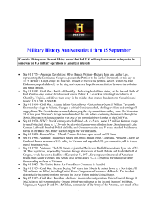 Military History Anniversaries 1 thru 15 September