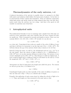 Thermodynamics of the early universe, v.4 1 Astrophysical units