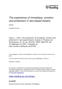 The experience of immediacy: emotion and enlistment in fact