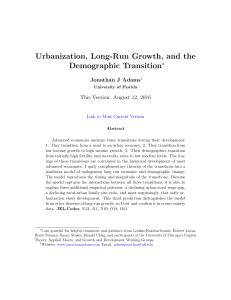 Urbanization, Long-Run Growth, and the Demographic Transition