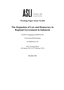 The Stagnation of Law and Democracy in Regional Government in