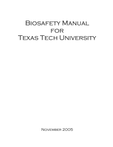 Biosafety Manual - Texas Tech University Departments