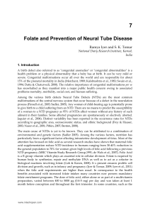 Folate and Prevention of Neural Tube Disease