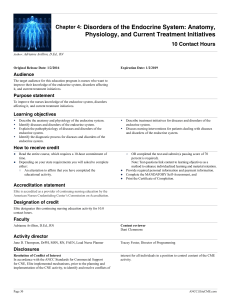 Chapter 4: Disorders of the Endocrine System: Anatomy, Physiology