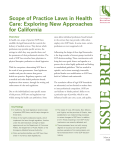 Scope of Practice Laws in Health Care: Exploring New Approaches