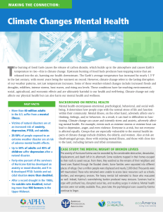 Making the Connection: Climate Changes Mental Health