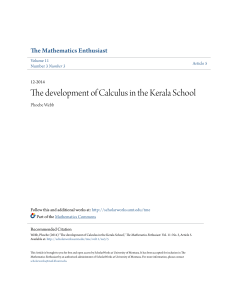 The development of Calculus in the Kerala School