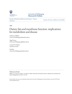 Dietary fats and membrane function: implications