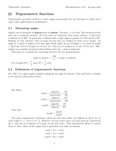 §2 Trigonometric functions
