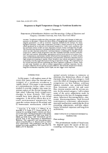 Responses to Rapid Temperature Change in Vertebrate Ectotherms