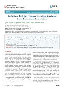 Analysis of Tools for Diagnosing Autism Spectrum Disorder in the