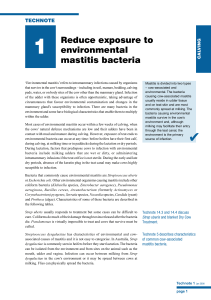 Reduce exposure to environmental mastitis bacteria