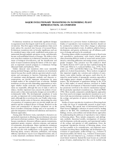 major evolutionary transitions in flowering plant reproduction