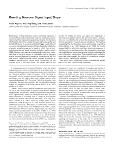 Bursting Neurons Signal Input Slope