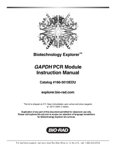 GAPDH PCR Module Instruction Manual - Bio-Rad