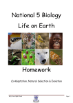 National 5 Biology Life on Earth Homework