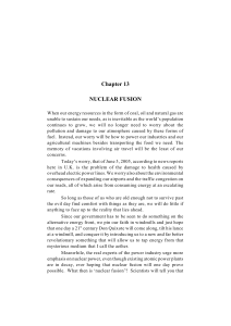 Chapter 13 NUCLEAR FUSION