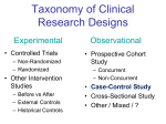 Taxonomy of Clinical Research Designs