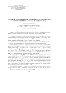 unitary extensions of isometries, generalized interpolation and band