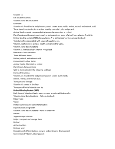 Chapter 11 Fat Soluble Vitamins Vitamin A and Beta