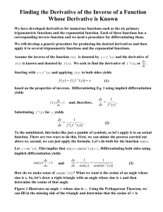 Derivatives of Inverse Functions