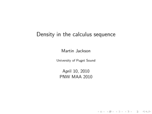 Density in the calculus sequence