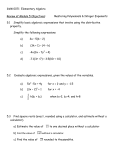 DVM 0071 Elementary Algebra Review of Module 5