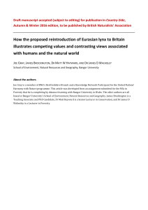 How the proposed reintroduction of Eurasian lynx to Britain