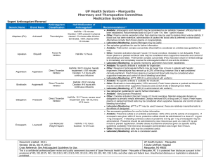 Anticoagulation Guidelines for Reversal