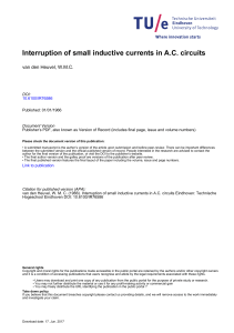 Interruption of small inductive currents in A.C. circuits