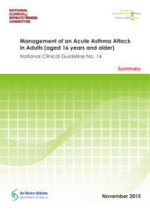 Management of an Acute Asthma Attack in Adults (aged 16 years
