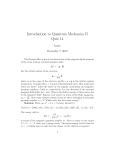 Introduction to Quantum Mechanics II Quiz 14