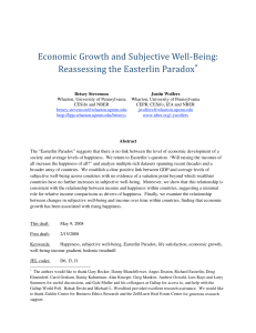 Economic Growth and Subjective Well  Being: Reassessing the
