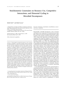 Stoichiometric Constraints on Resource Use