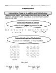 Math Properties Commutative Property of Addition and Multiplication