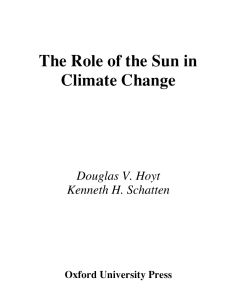 The Role of the Sun in Climate Change - United Diversity