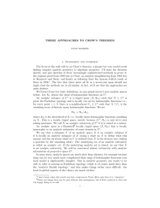 THREE APPROACHES TO CHOW`S THEOREM 1. Statement and